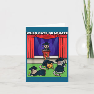 When cats graduate funny graduation meme school ca card