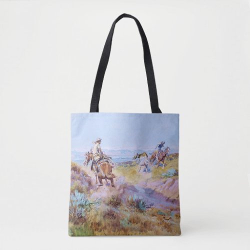 When Cows Were Wild by Charles M Russell Tote Bag