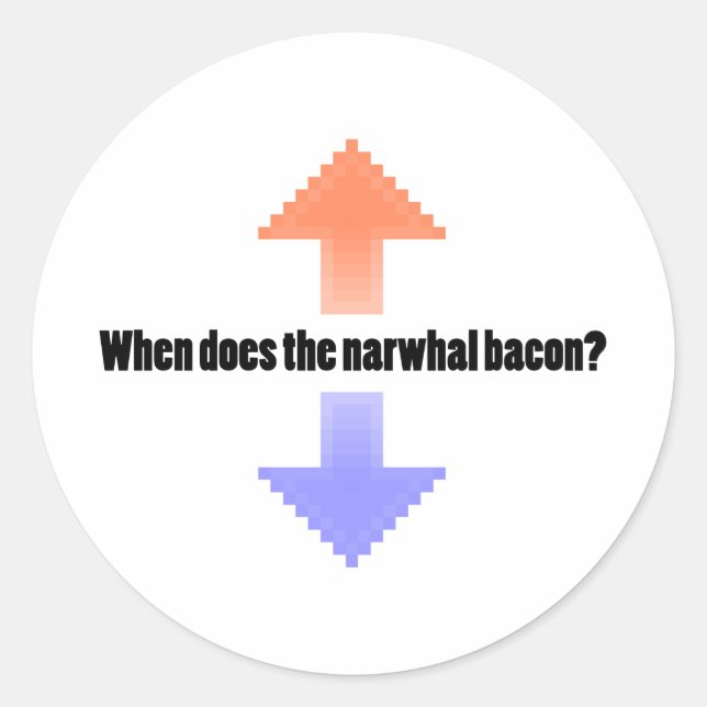 When Does the Narwhal Bacon Upvote Reddit Question Classic Round Sticker (Front)