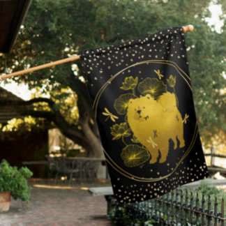 WHEN DRAGONS FLY Chow Dog house flag