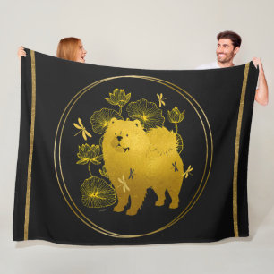 WHEN DRAGONS FLY Chow Fleece Blanket