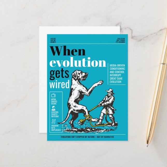 When evolution gets wired Great Danes are involved Holiday Postcard (Front/Back In Situ)