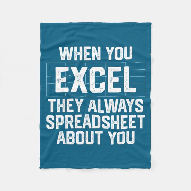 When excel spreadsheet about accounting fleece blanket (Front)