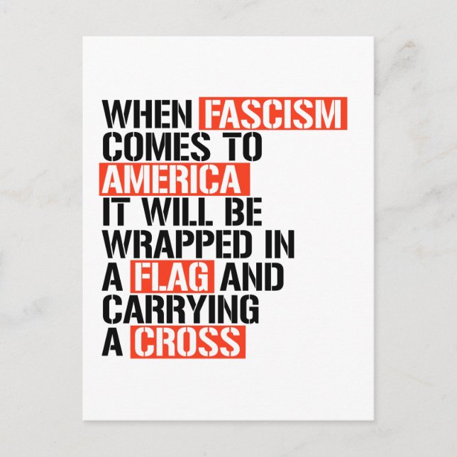 When Fascism comes to America Postcard (Front)