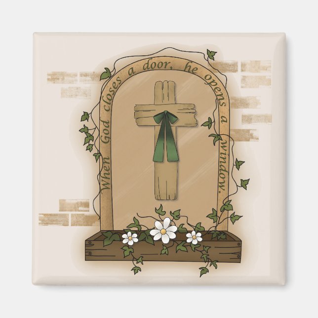 When God Closes a Door He Opens a Window Magnet (Front)