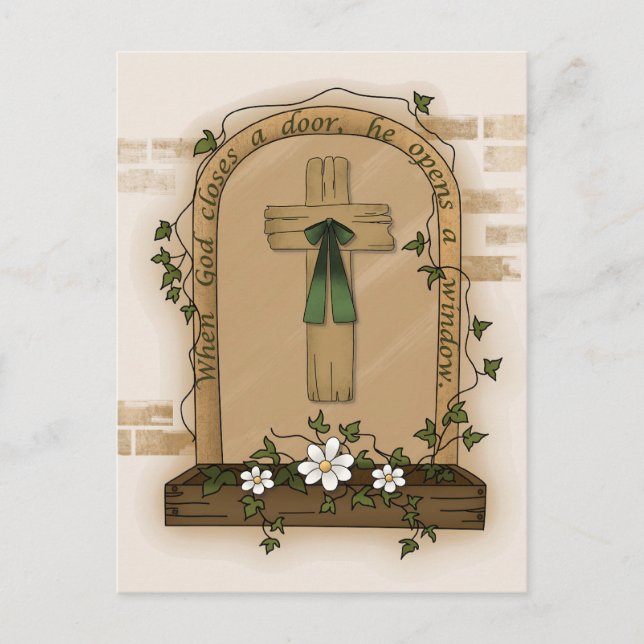 When God Closes a Door He Opens a Window Postcard (Front)