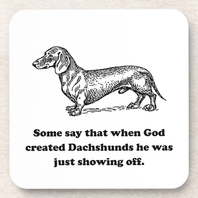 When God Created Dachshunds Drink Coaster (Front)