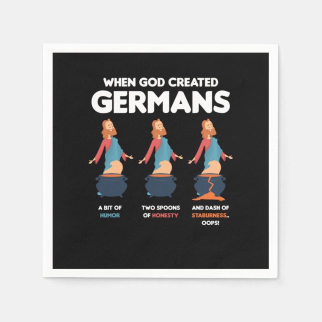 When God Created Germans Funny Germany Gift Napkins (Front)
