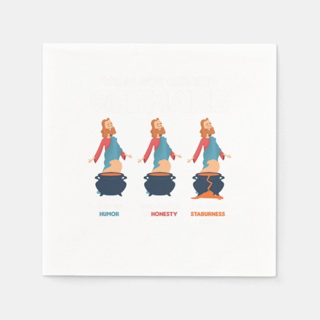 When God Created Germans Funny Germany Gift Napkins (Front)
