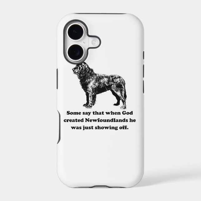 When God Created Newfoundlands Iphone Case (Back)