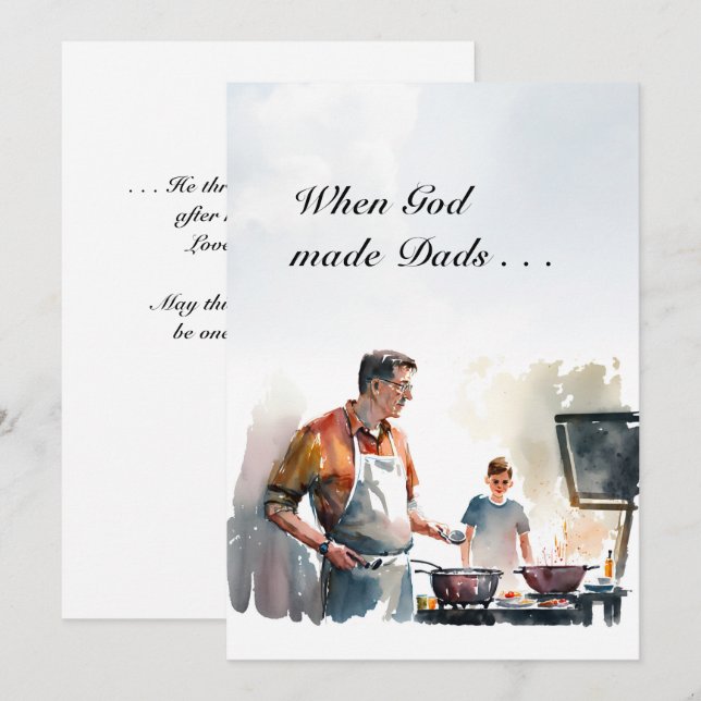 When God made Dads He Threw Away the Mold  Card (Front/Back)