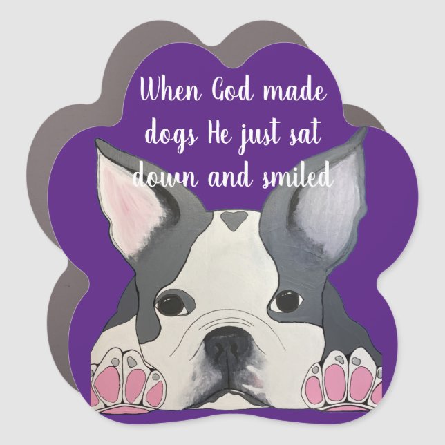 When God made dogs Car Magnet (Front)