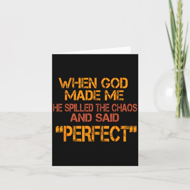 When God Made Perfect Funny Sarcastic Humor Kid Card (Front)