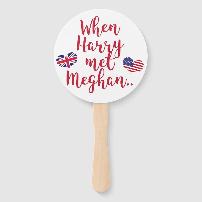 When Harry met Meghan | Fun Royal Wedding Hand Fan (Front)