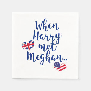 When Harry met Meghan   Fun Royal Wedding Paper Napkins