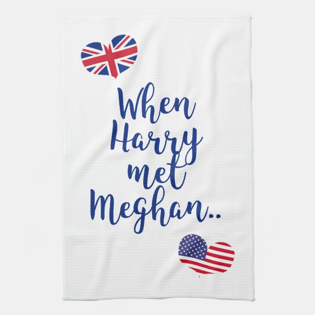 When Harry met Meghan | Fun Royal Wedding Towel (Vertical)