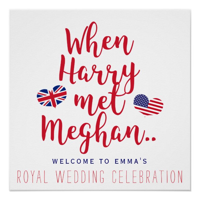 When Harry met Meghan | Personalized Royal Wedding Poster (Front)