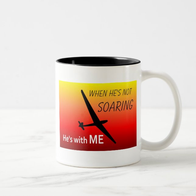 When he's not Soaring He's with me Two-Tone Coffee Mug (Right)