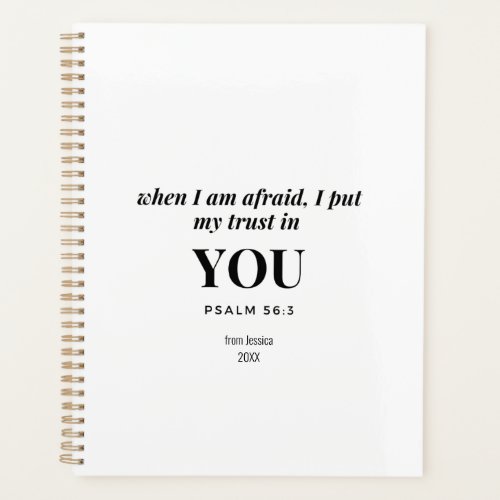 When I am afraid I put my trust in You  Planner