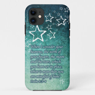 When I Consider the Stars Psalm 8:3-4 Bible Verse iPhone 11 Case