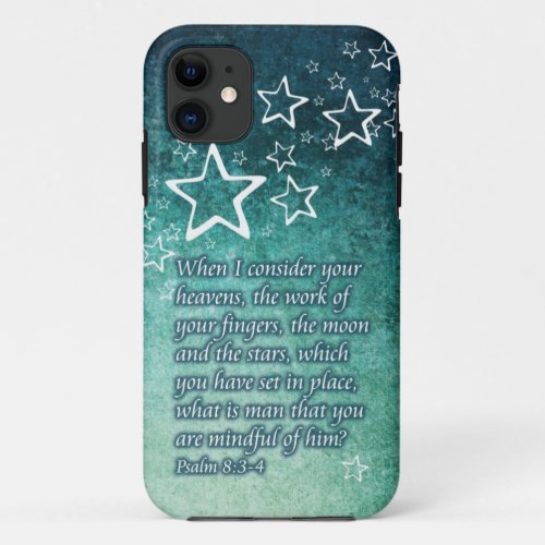 When I Consider the Stars Psalm 83_4 Bible Verse iPhone 11 Case