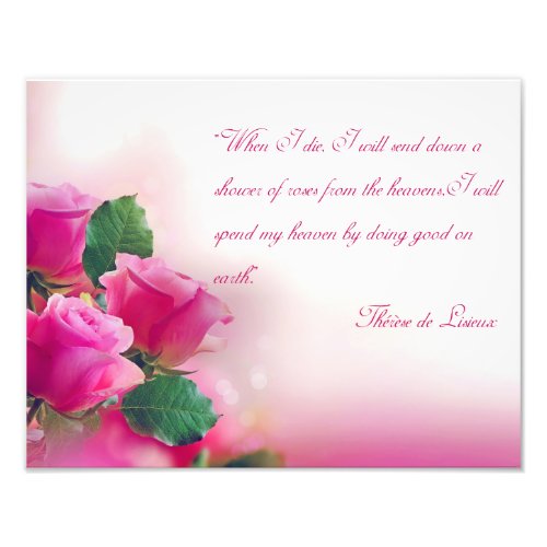 When I die I will send down a shower of roses Photo Print