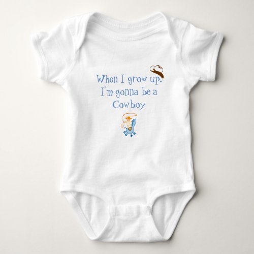 When I grow up cowboy Baby Bodysuit