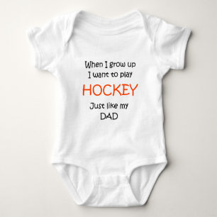 When I grow up Hockey text only Baby Bodysuit