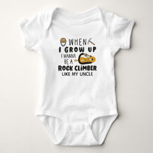 When I Grow up I Wanna Be a Rock Climber Climbing Baby Bodysuit