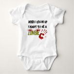 When I Grow Up I Want To Be A Zombie -creeper Baby Bodysuit at Zazzle