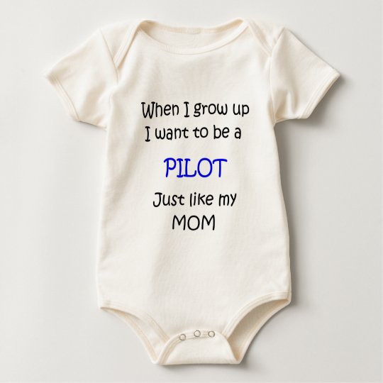 When I grow up Pilot text only Baby Bodysuit