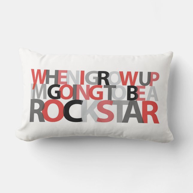 When I Grow Up... ROCKSTAR pillow (Front)