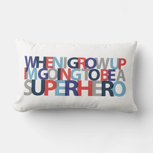 When I Grow Up... SUPERHERO Lumbar Pillow (Front)