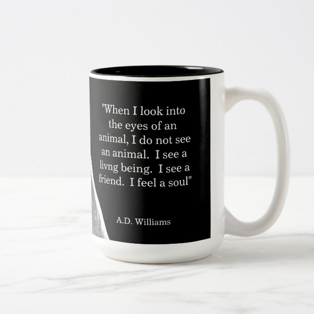 When I look into the eyes of an animal Two-Tone Coffee Mug (Right)