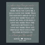 When I say I love you more wedding anniversary gif Faux Canvas Print<br><div class="desc">When I Say I love you more wedding anniversary wall art is the perfect gift for any anniversary party or wedding couple.</div>