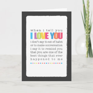When I Tell You I Love You Blank Greeting Card