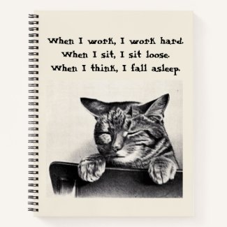 When I Think I Fall Asleep, with Sleeping Cat Notebook