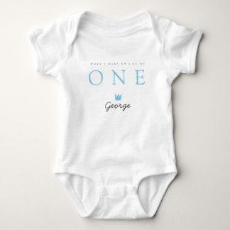 When I wake up I'll be ONE, First Birthday outfit Baby Bodysuit