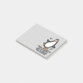 When in Danger or in Doubt  Funny Penguin Gray Post-it Notes (Angled)