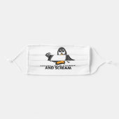 When in Danger or in Doubt  Funny Penguin | WHITE Adult Cloth Face Mask (Front, Folded)