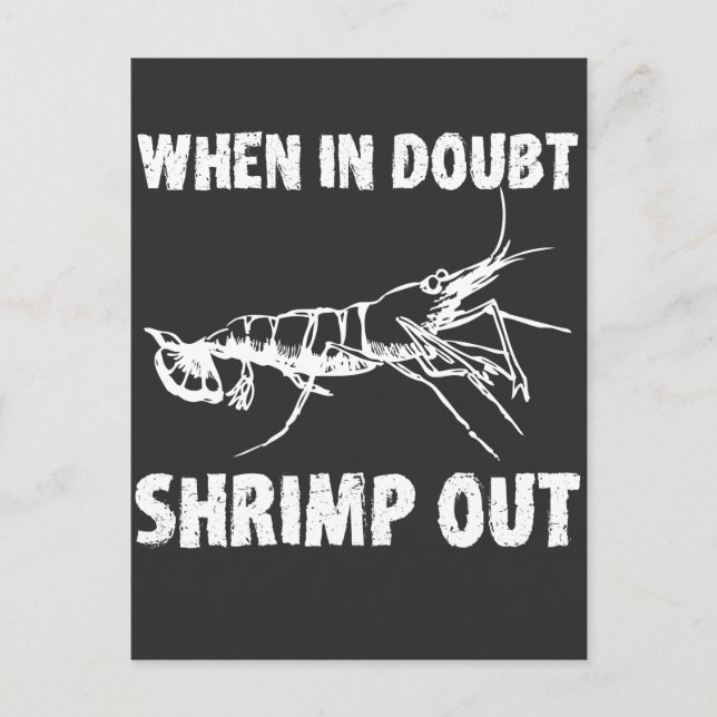 When in Doubt Shrimp out Funny Jiu Jitsu Postcard (Front)