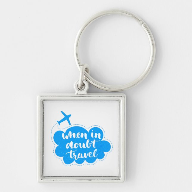 When In Doubt Travel Cloud Keychain (Front)
