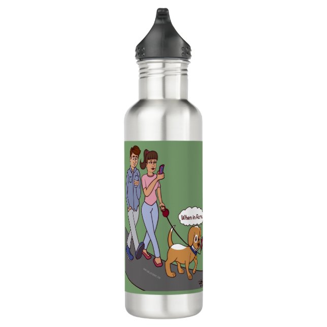 When In Rome Flat Card Stainless Steel Water Bottle (Right)