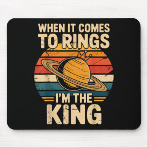 When It Comes To Rings Saturn Retro Planets Mouse Pad