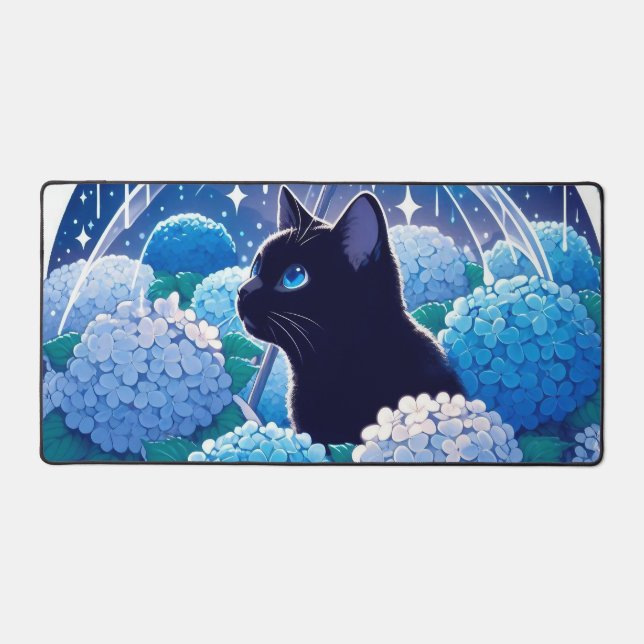 When it rains cat is still something beautiful desk mat (Front)