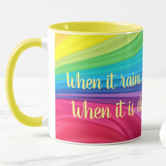 When It Rains Look For Rainbows Add A Name Gift Mug (Creator Uploaded)