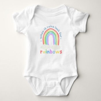 When It Rains Look For Rainbows Baby One-piece Baby Bodysuit by ThePonyPitt at Zazzle