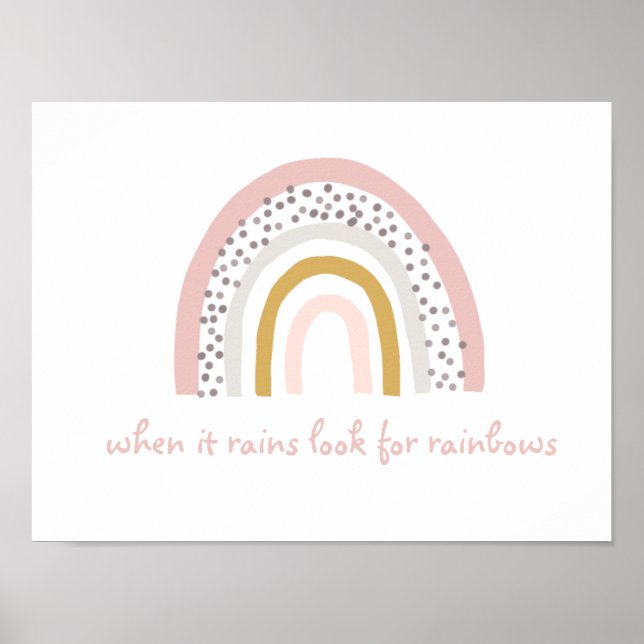 When It Rains Look For Rainbows Boho Poster (Front)