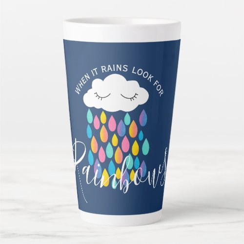 when it rains look for rainbows cute modern gift latte mug