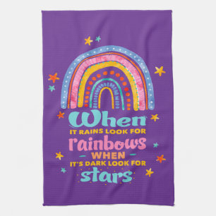 When It Rains Look For Rainbows Kitchen Towel